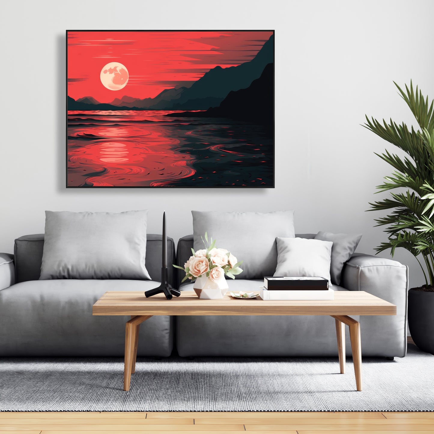 Bloody tides - Framed Canvas - Print on demand