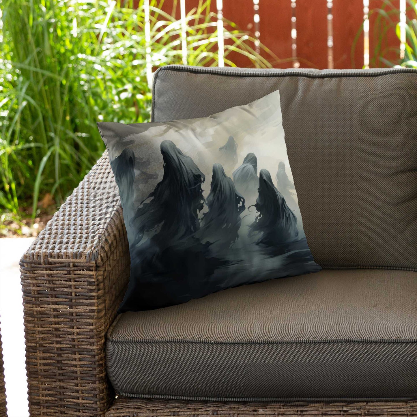 Coussin décoratif en sergé de polyester « Terres maudites » | Décoration intérieure unique