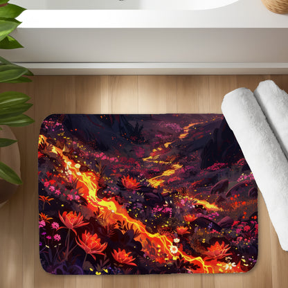 Bloom and eruption - 17"x24" Bath mat