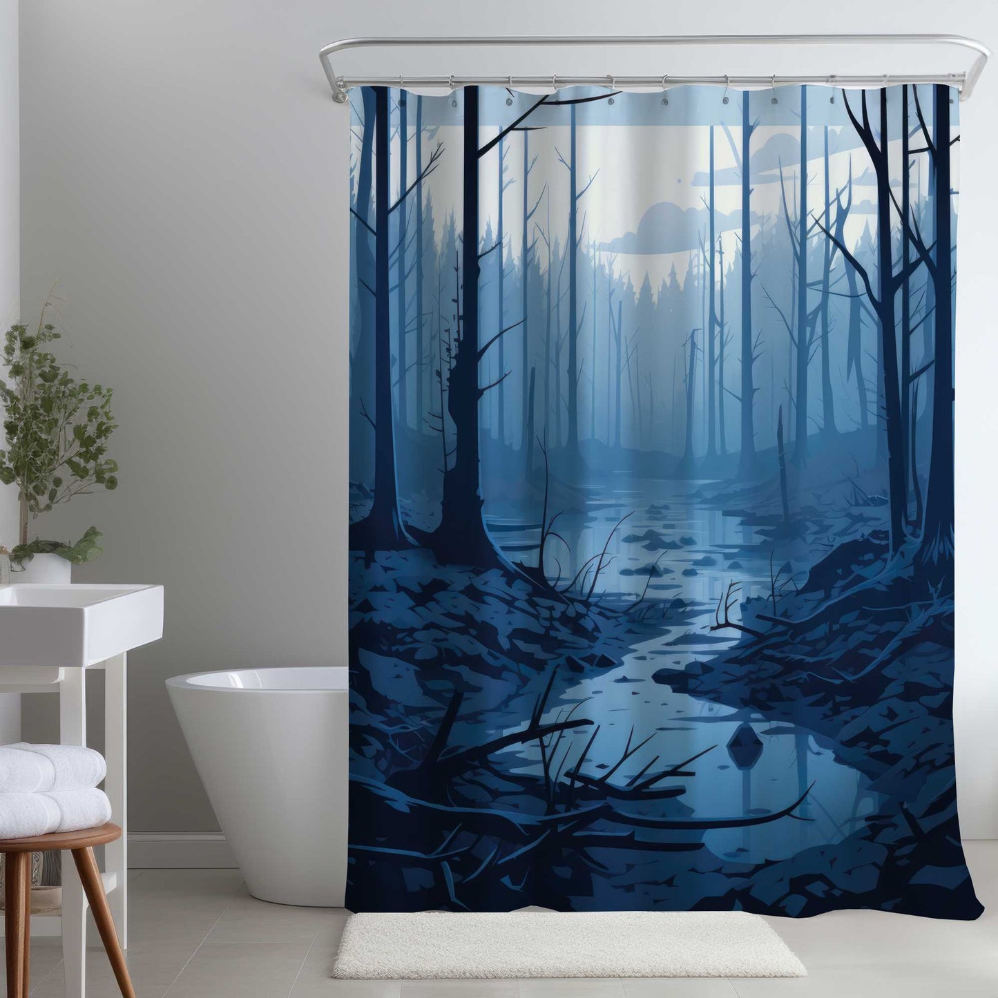 Rideau de douche Terres Mortes | Accent de décoration d'intérieur unique