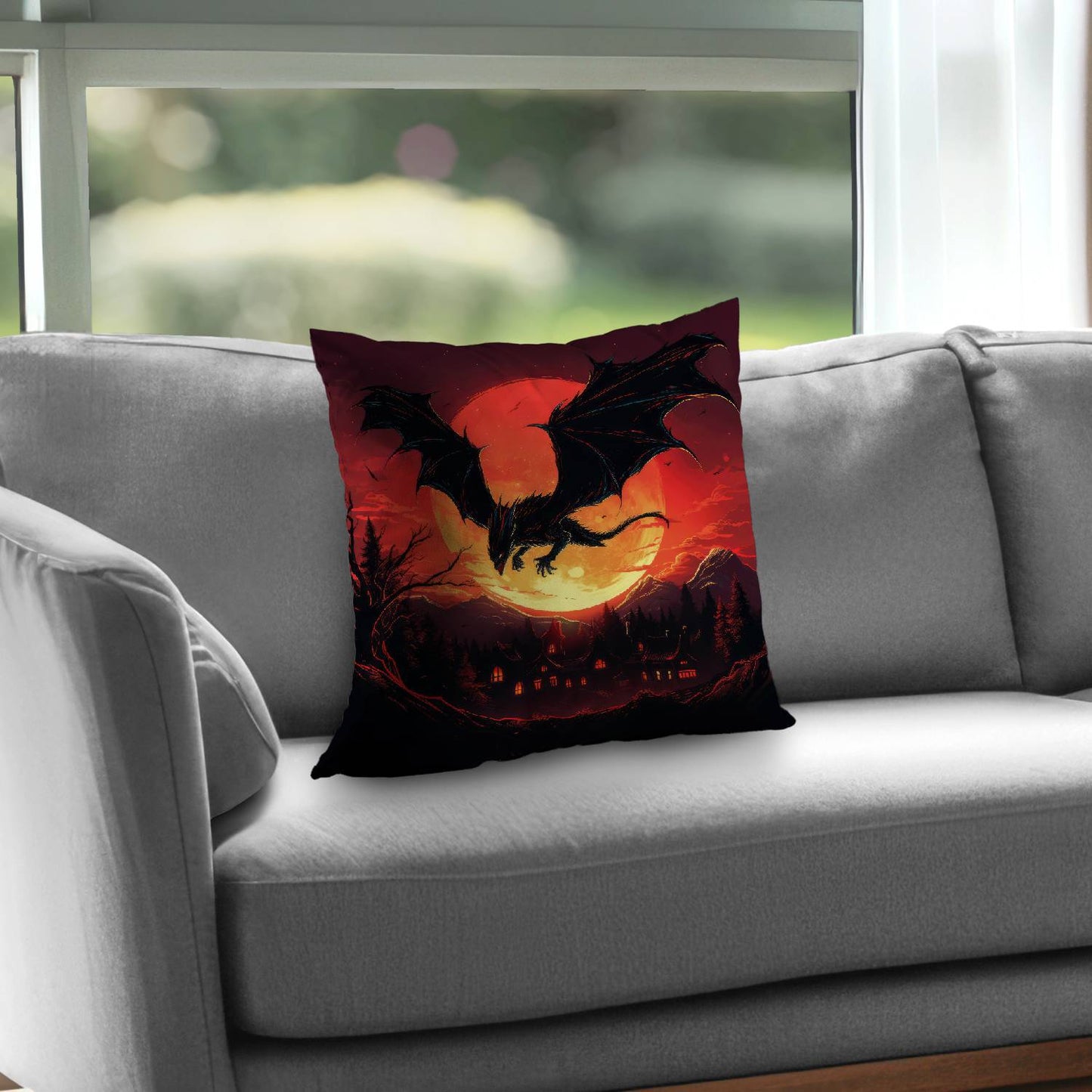 The dragon's wrath - poly twill throw pillow | home decor