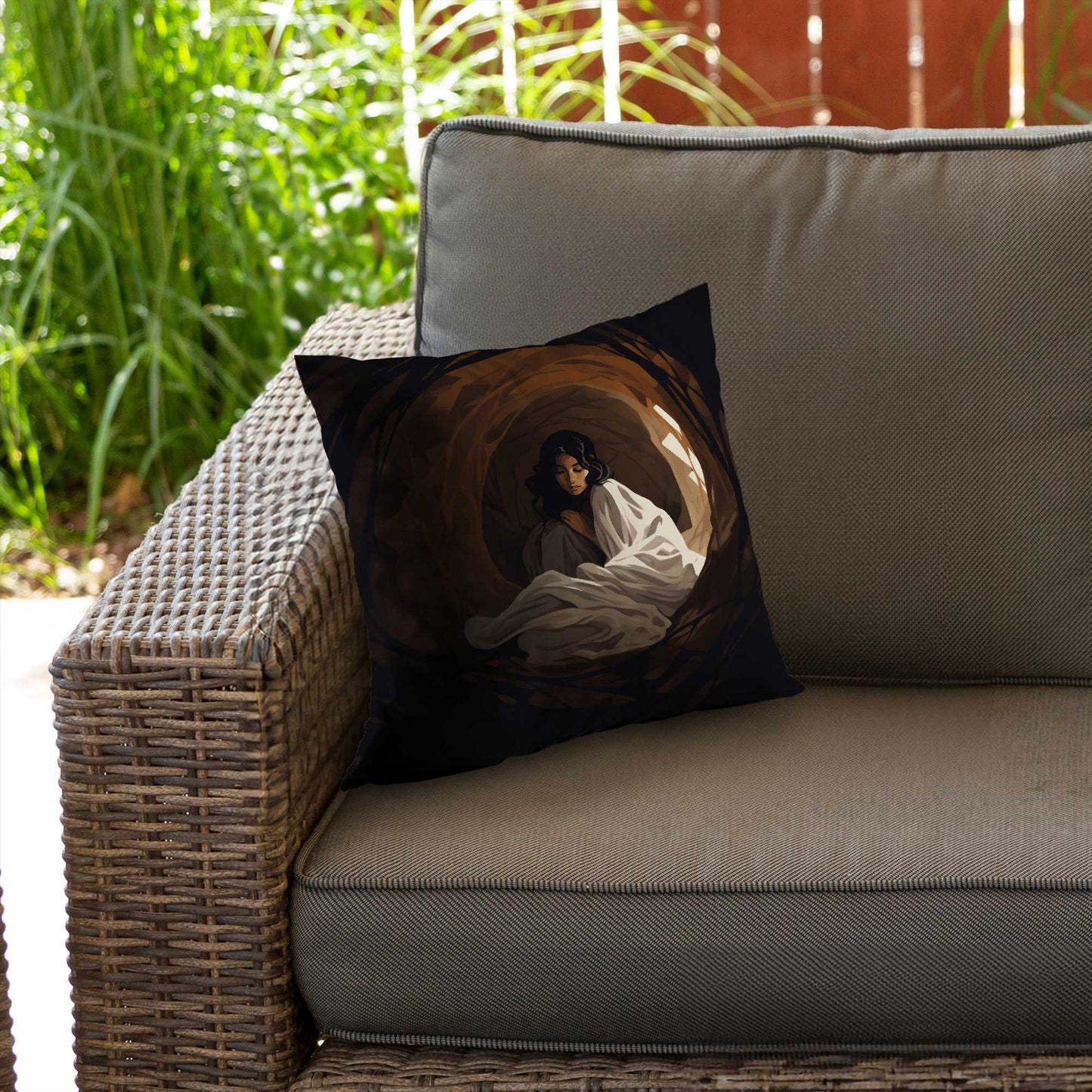 Coussin décoratif en sergé de polyester Warm Embrace - Décoration intérieure confortable