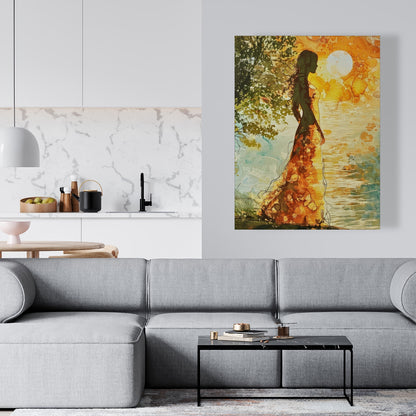 Peaceful Sun - Orange Canvas Art | Modern Style