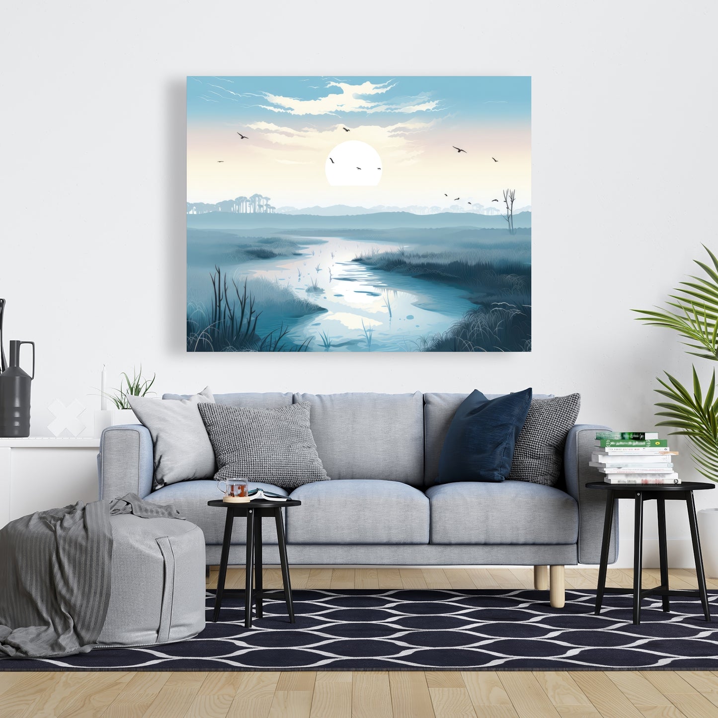 The Marsh - Blue Canvas Art for Stylish Home Decor