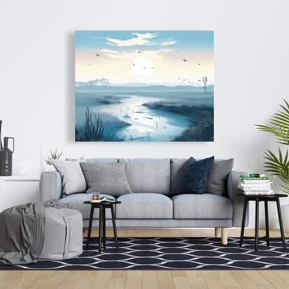 The Marsh - Blue Canvas Art for Stylish Home Decor
