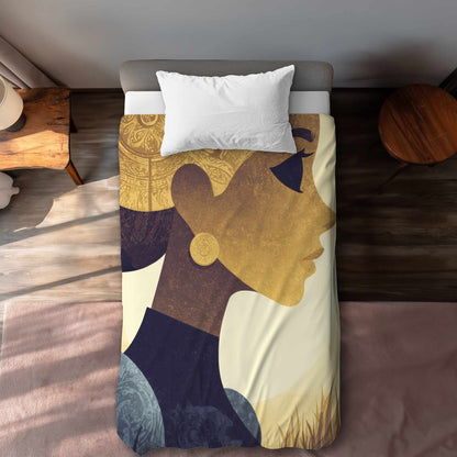 Housse de couette Golden Muse Profile | Décoration d'intérieur élégante