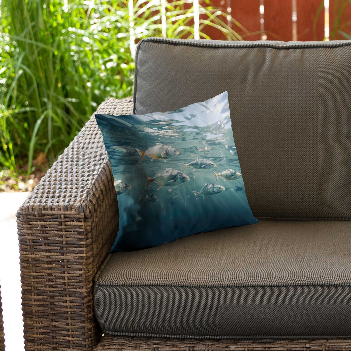 Swimming peacefully Poly Twill Throw Pillow | Home Decor