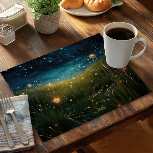 The Night Sky Blue Polyester Placemat | Home Decor Essentials