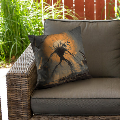 Final Warning Orange Poly Twill Throw Pillow Insert | Decor