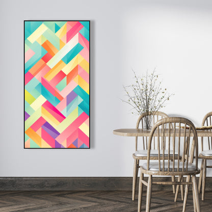 Stripe Harmony - Orange Framed Canvas for Home Decor