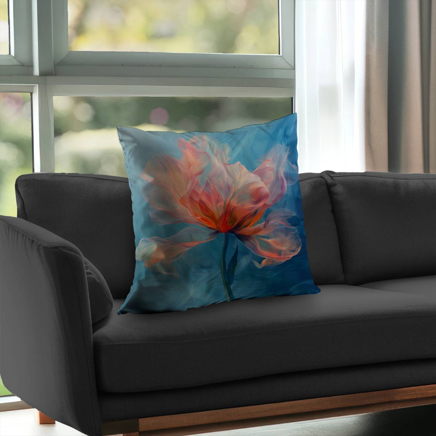 Coussin décoratif en sergé de polyester mélangé - Accessoire de décoration élégant pour la maison