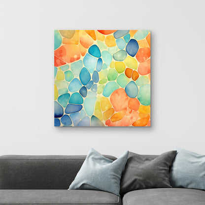 Blobs Turquoise Canvas - Unique Home Decor Art Piece