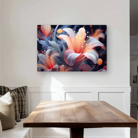 Astral Bloom - Yellow Metal Print | Modern Art