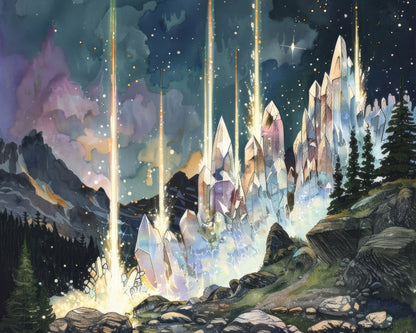 Magical beams - 14"x18" Polyester Placemat