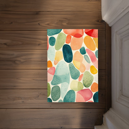 Tapis d'entrée turquoise à motifs de graines pour intérieur/extérieur | Décoration intérieure