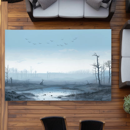 Swampy Lands - Black Outdoor Area Rug for Home Decor