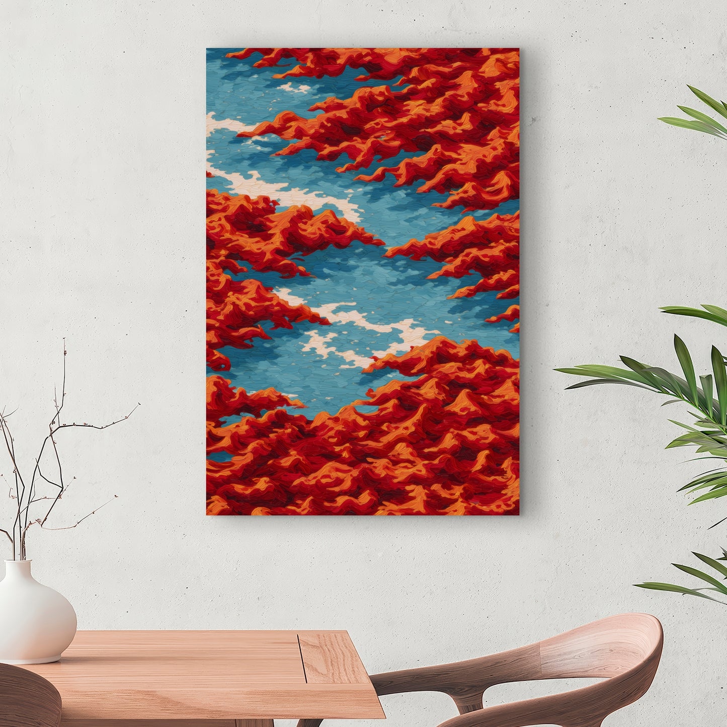 Red Mounds - White Canvas Home Decor for Stylish Interiors