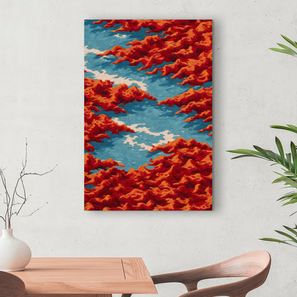 Red Mounds - White Canvas Home Decor for Stylish Interiors