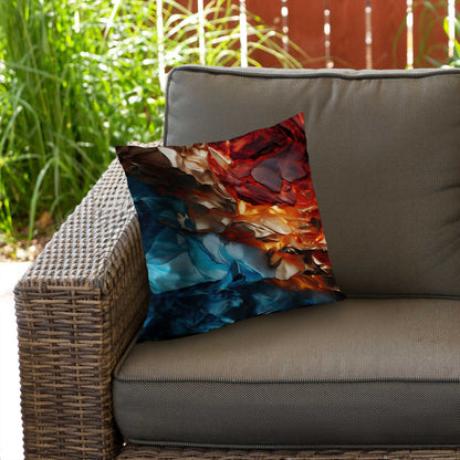 Coussin décoratif en sergé de polyester à contraste minéral - Accessoire de décoration intérieure