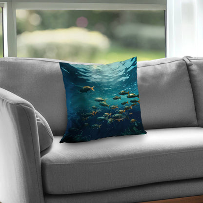 Shallow Swim Blue Poly Twill Throw Pillow Insert | Decor
