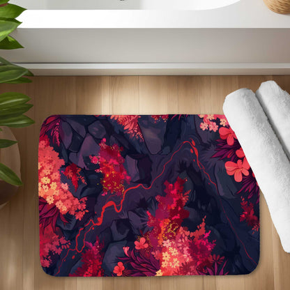 Burning Plants - Pink Bath Mat for Stylish Home Decor