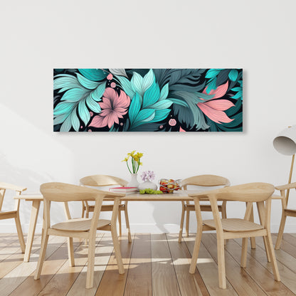 Neon Leaves - Pink Canvas Art for Stylish Home Decor