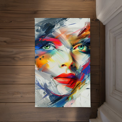 Abstract Look White Indoor Outdoor Door Mat | Home Decor