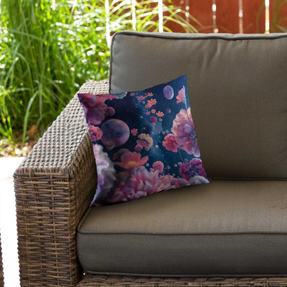 Coussin décoratif en sergé de polyester rose vide pour une décoration intérieure élégante
