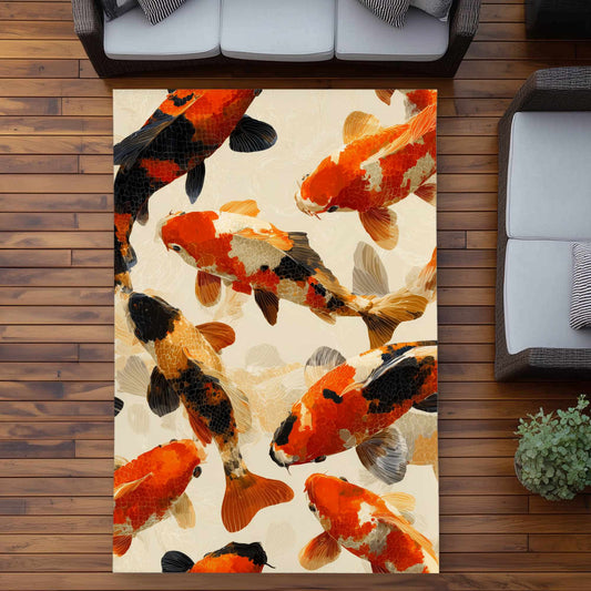 Koi Dance Flow Outdoor Area Rug | Stylish Home Decor