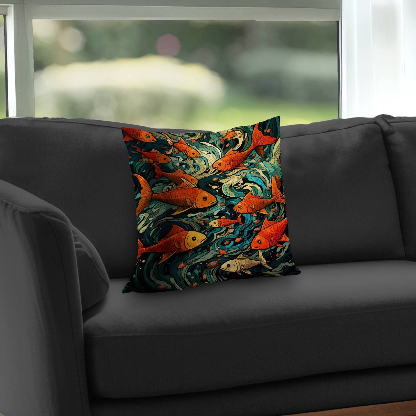 Contrast at sea - Throw pillow - Print on demand