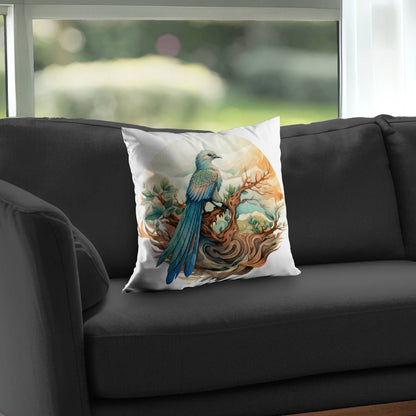 Perched Orange Poly Twill Throw Pillow Insert for Home Decor