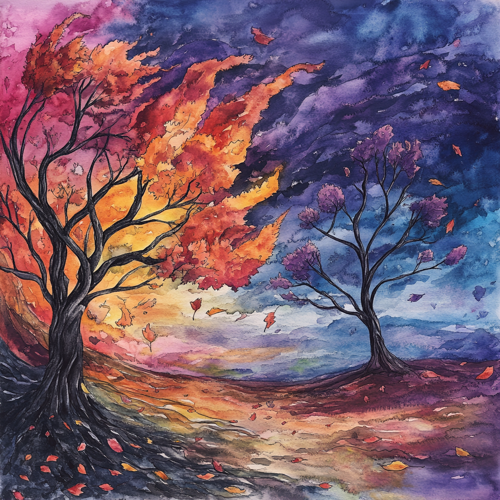 Before the Storm - Red Round Outdoor Area Rug for Home Decor