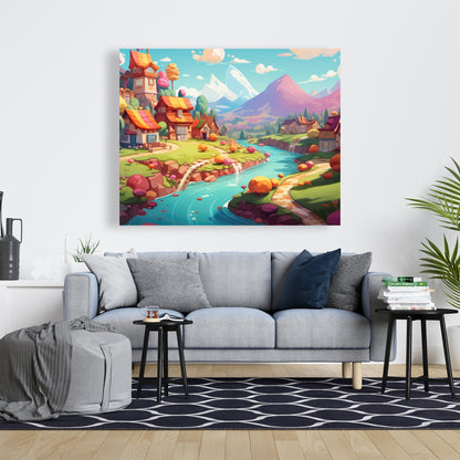 Sweet town Purple Canvas - Stylish Home Decor Accent