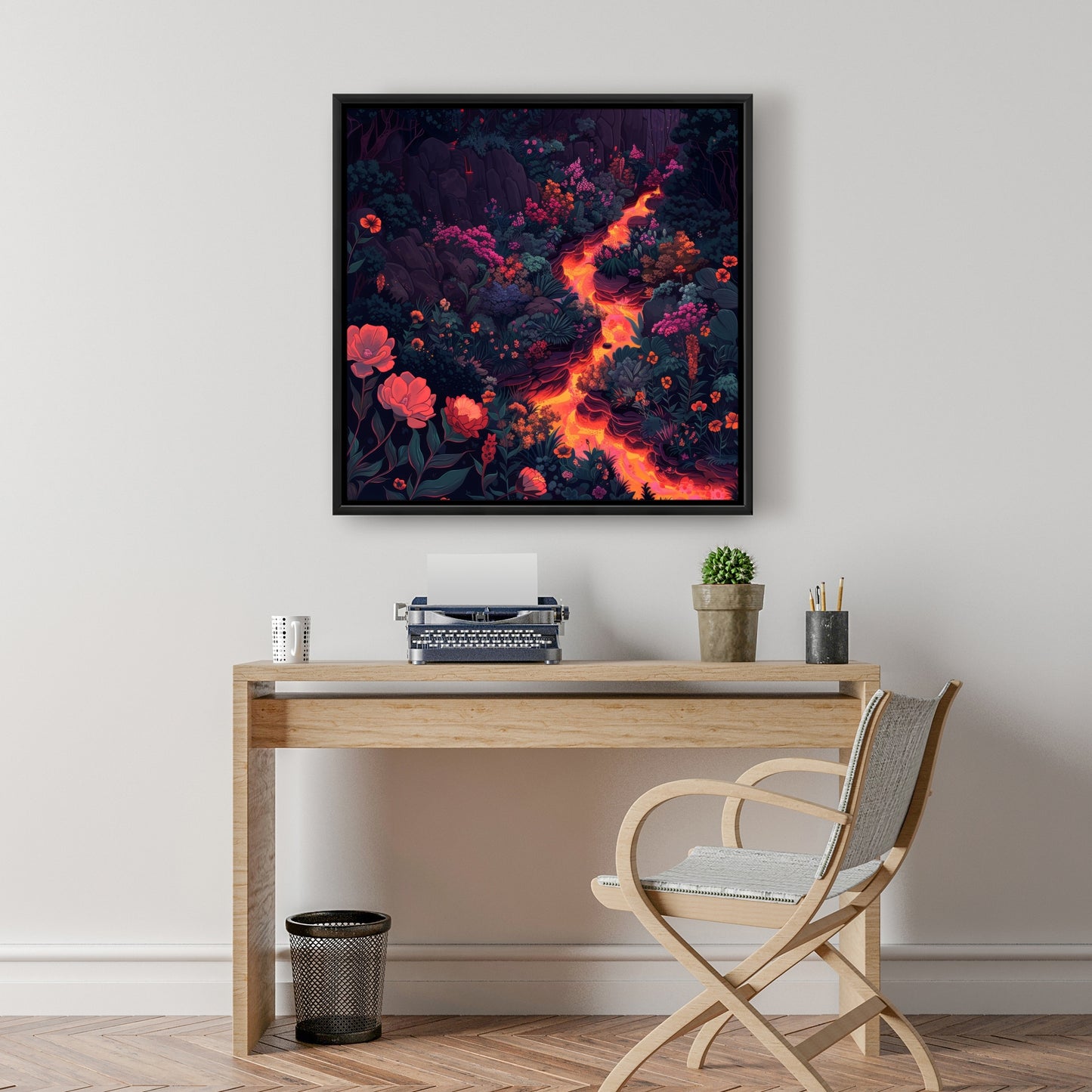 Flowing magma - 36"x36" Framed canvas