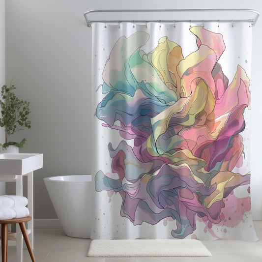 Unfolding Turquoise Shower Curtain for Stylish Home Decor