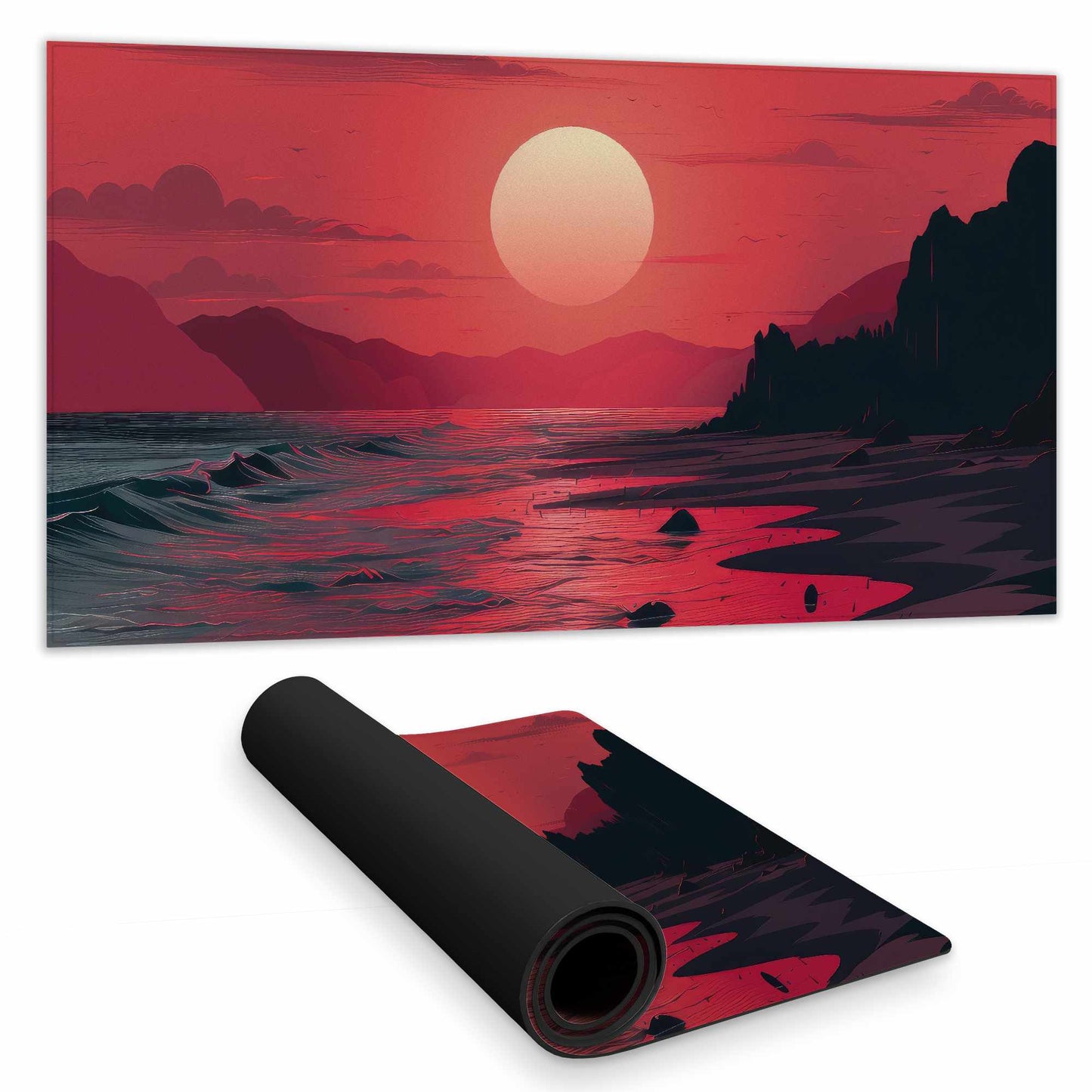 Red Sky Desk Mat | Stylish Home Decor Desk Accessory