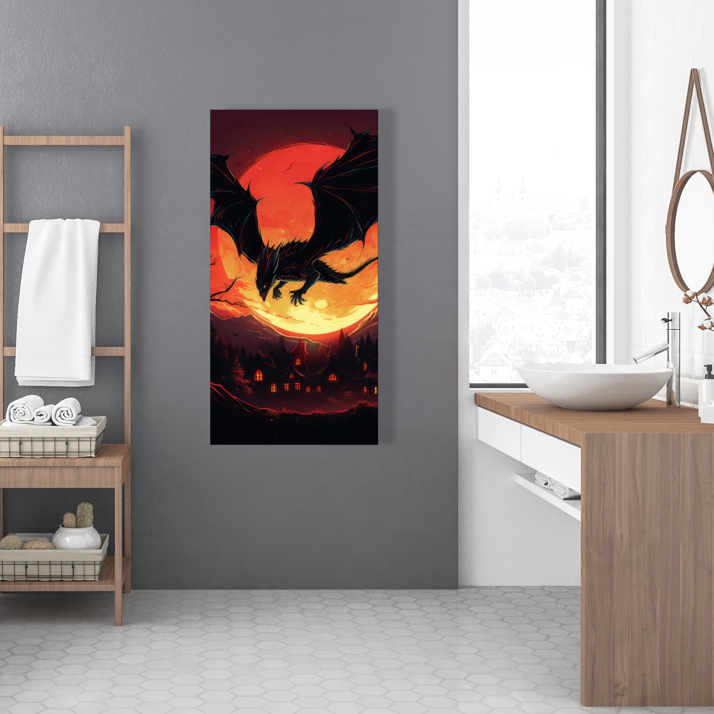 The dragon's wrath - 32"x32" Canvas