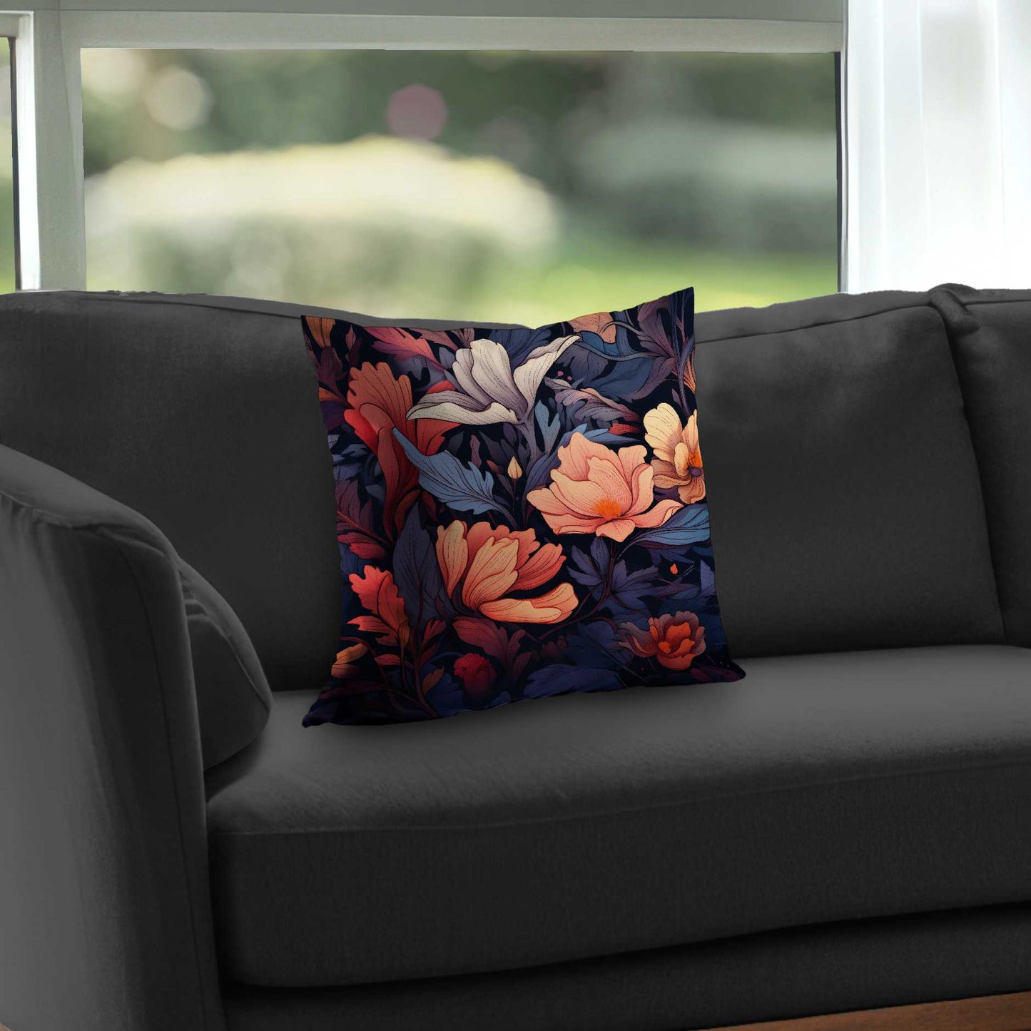 Blooming Uninterrupted Poly Twill Throw Pillow | Home Decor
