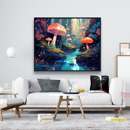 Whimsical forest - 36"x36" Framed canvas