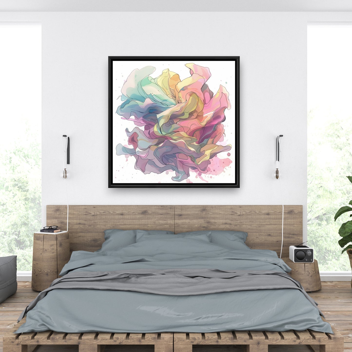 Unfolding - White Framed Canvas for Home Decor | Stylish Art