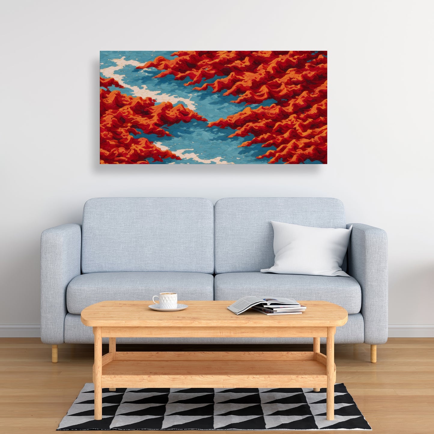Red Mounds - White Canvas Home Decor for Stylish Interiors