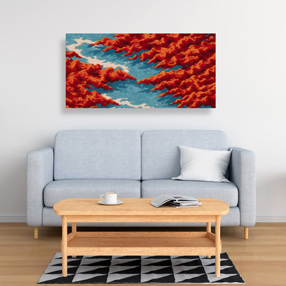 Red Mounds - White Canvas Home Decor for Stylish Interiors