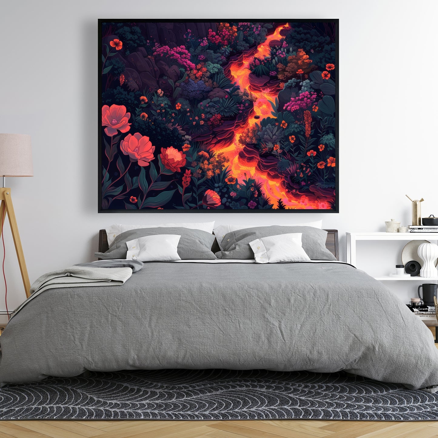 Flowing magma - 36"x36" Framed canvas