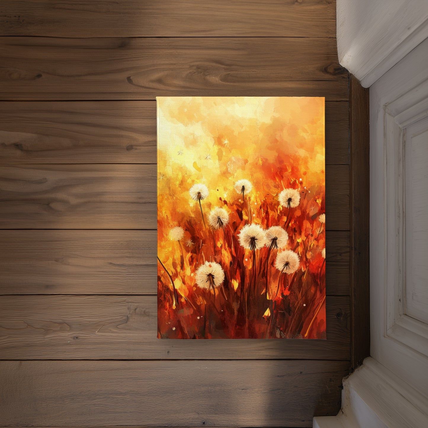 Dandelion Fire Yellow Indoor Outdoor Door Mat | Home Decor