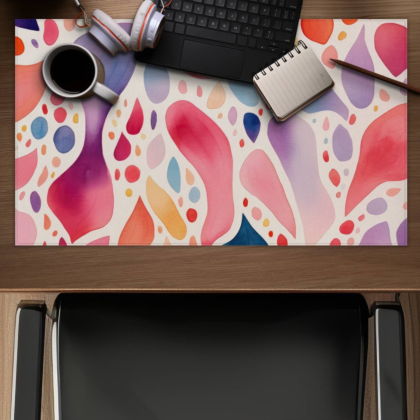 Splotches Pink Desk Mat | Stylish Home Decor Accessory