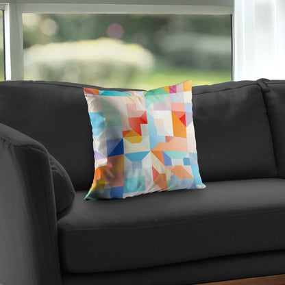 Geometric Cadence Orange Poly Twill Throw Pillow Insert | Home Decor