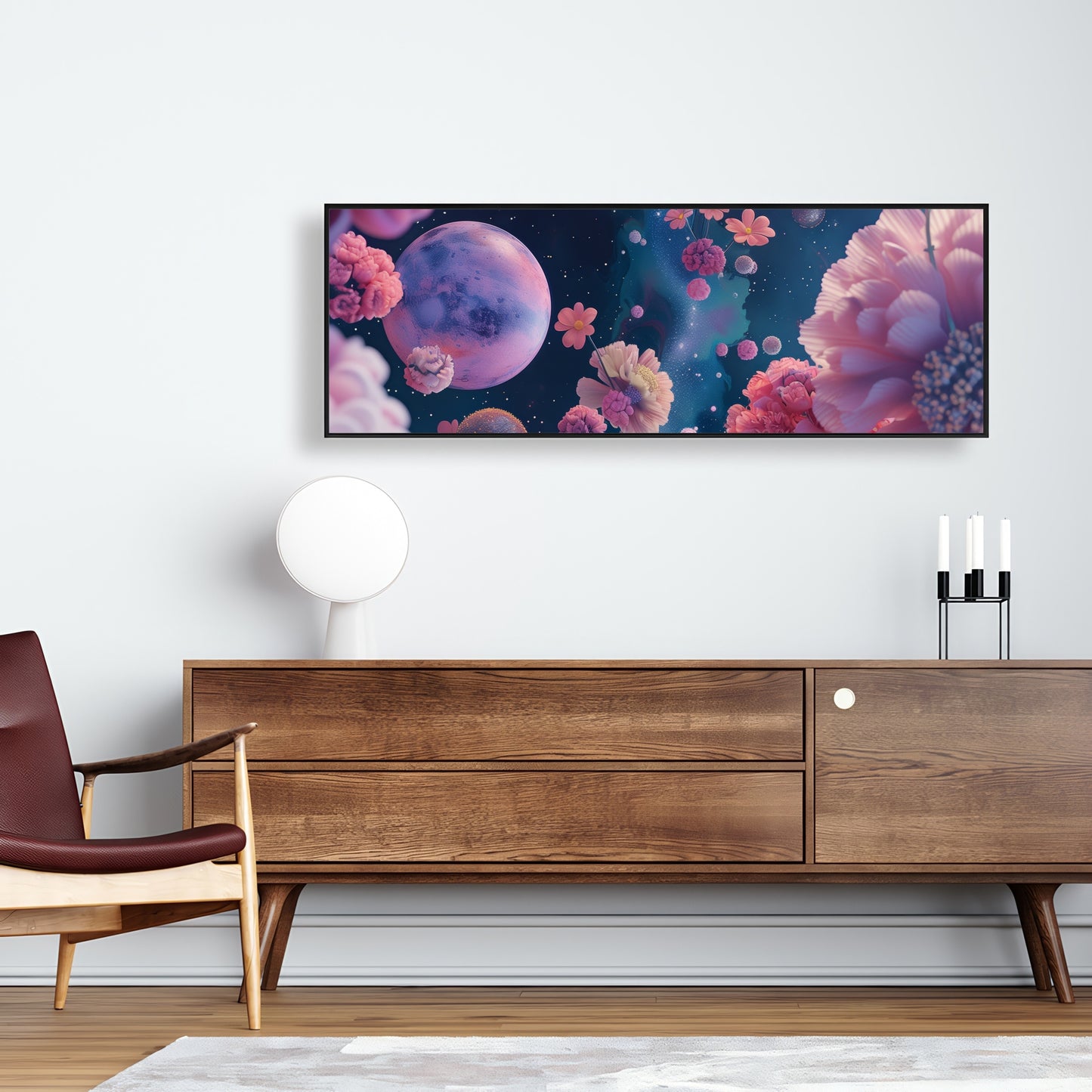 Pink void - White Framed Canvas for Elegant Home Decor