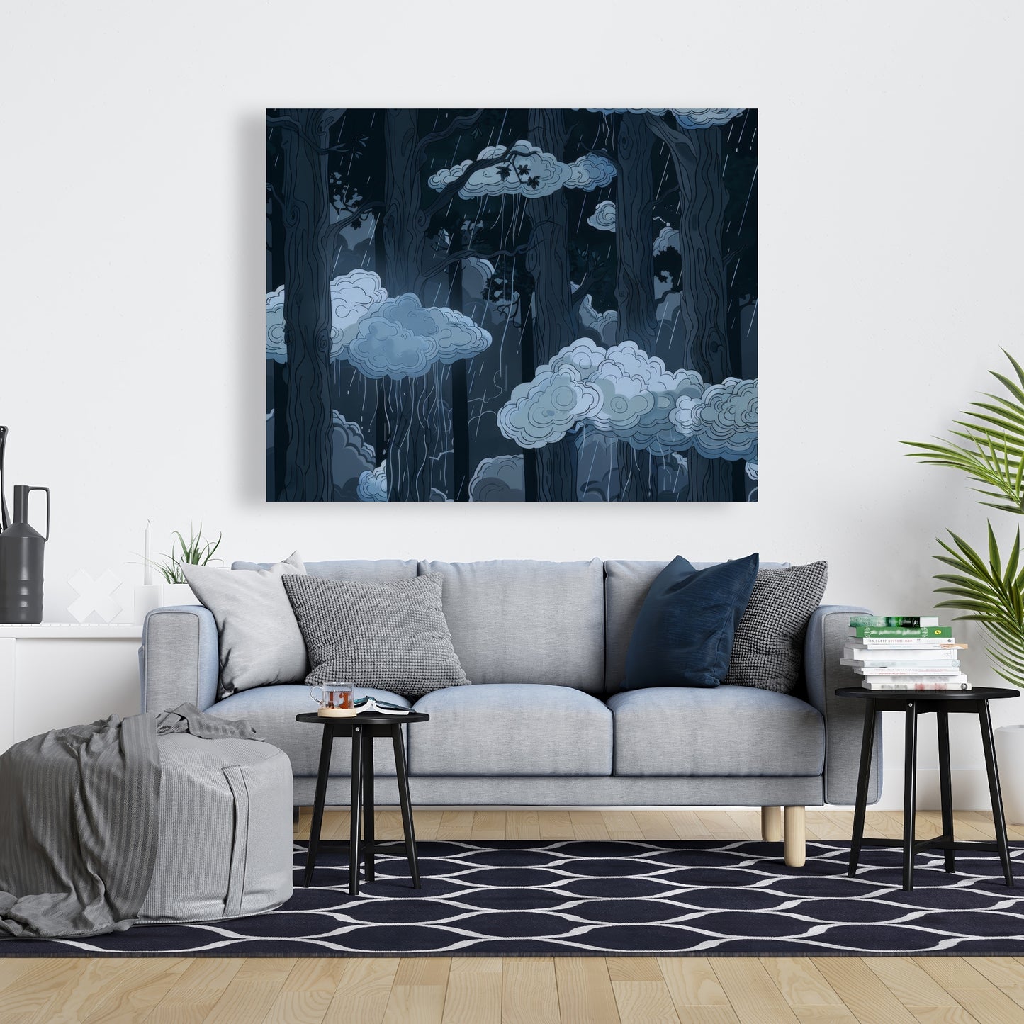 Sneeky Clouds - Gray Canvas for Stylish Home Decor
