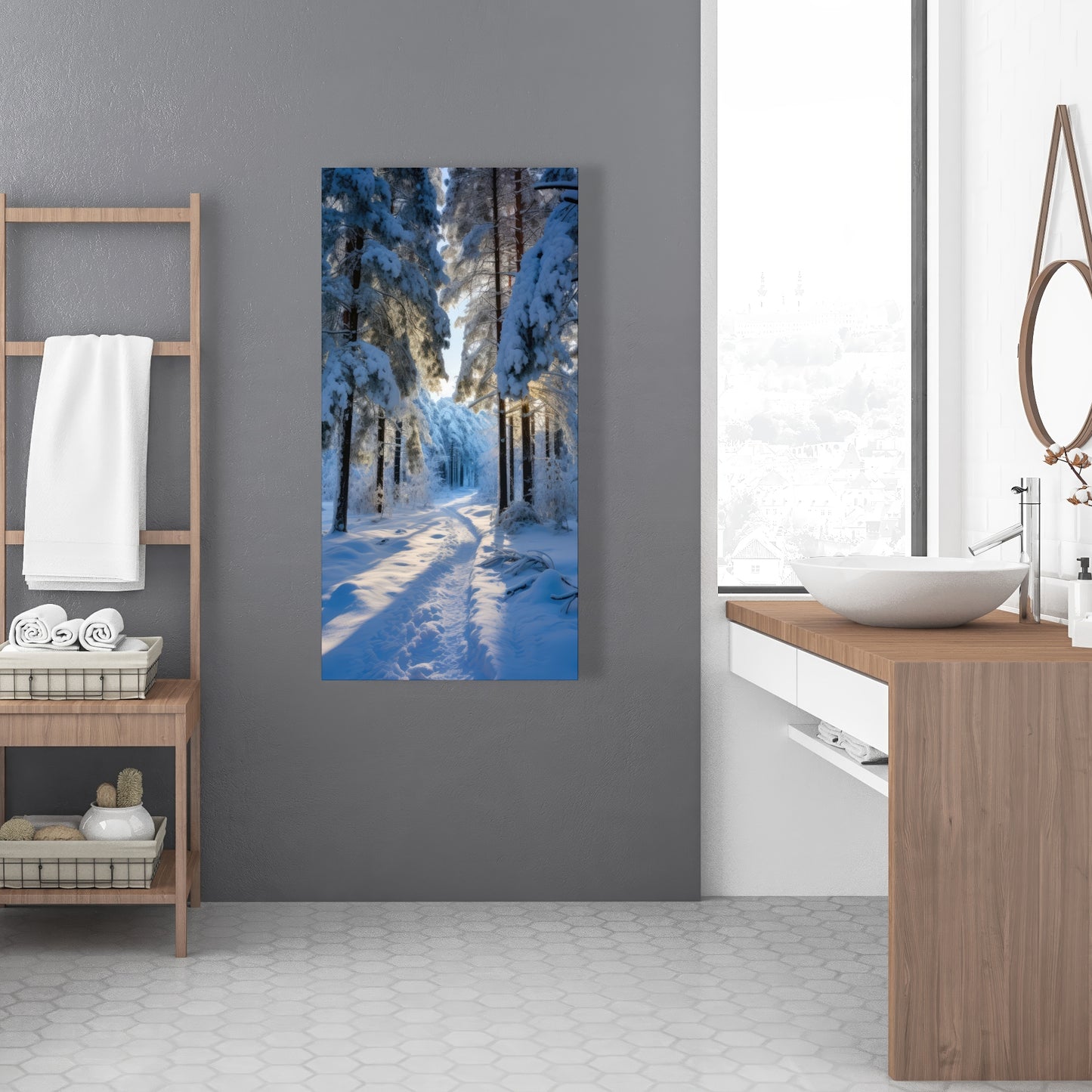 Snowy path - 32"x32" Canvas