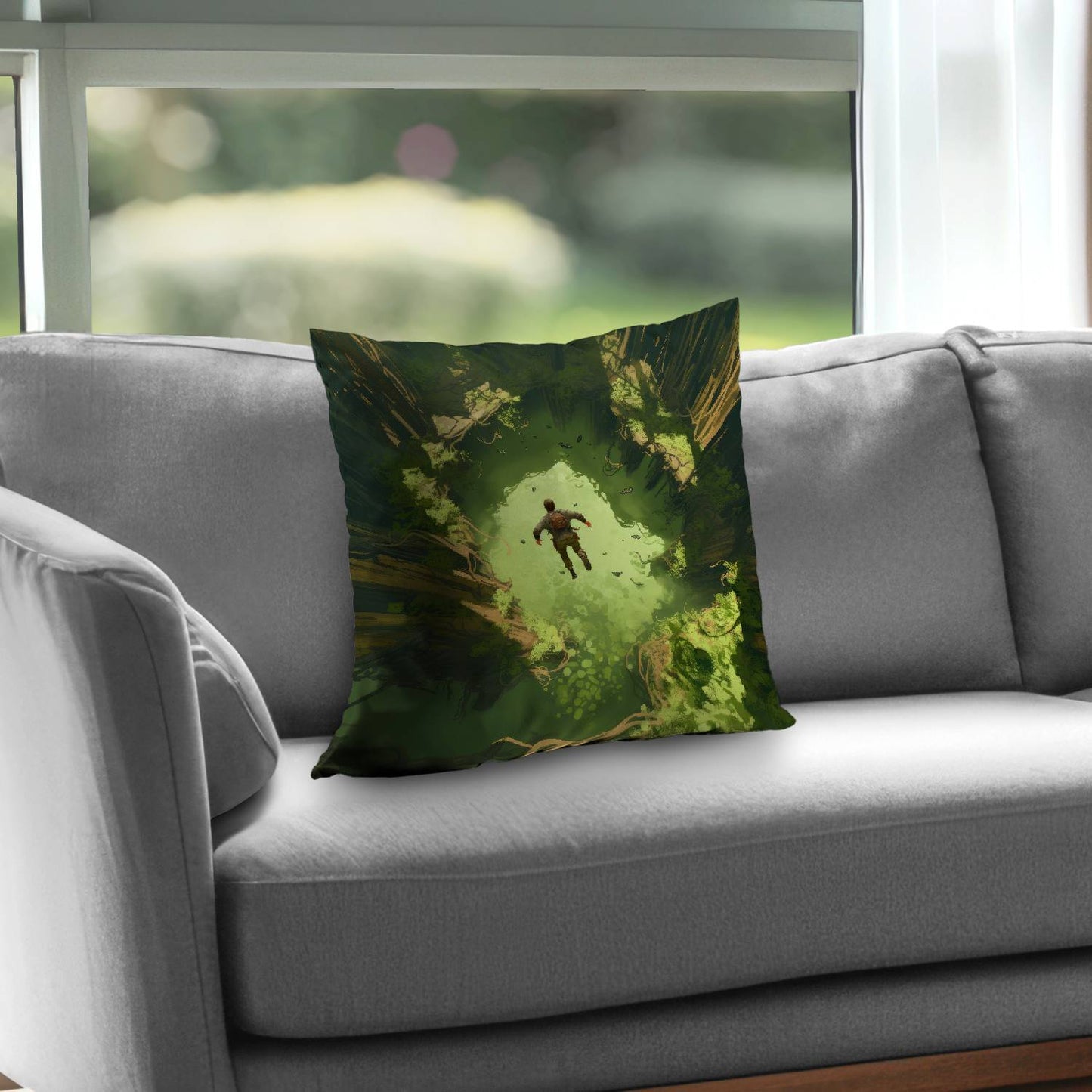 In the unknown - Throw pillow - Print on demand